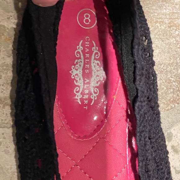 LIKE NEW Black Lace Knit Flats - Picture 2 of 4